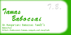 tamas babocsai business card